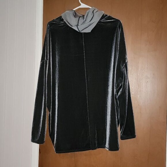 Prismsport cowlneck pullover velour sweater grey/black size large - Picture 5 of 12